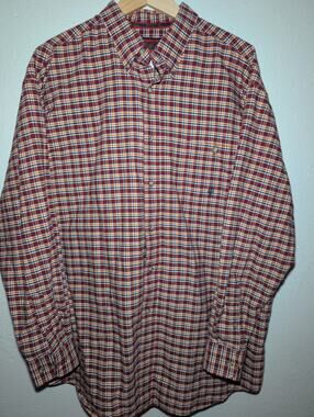 Twenty X Wrangler Long Sleeve Button Up Mens XXL Plaid Red Western Ranch Cowboy